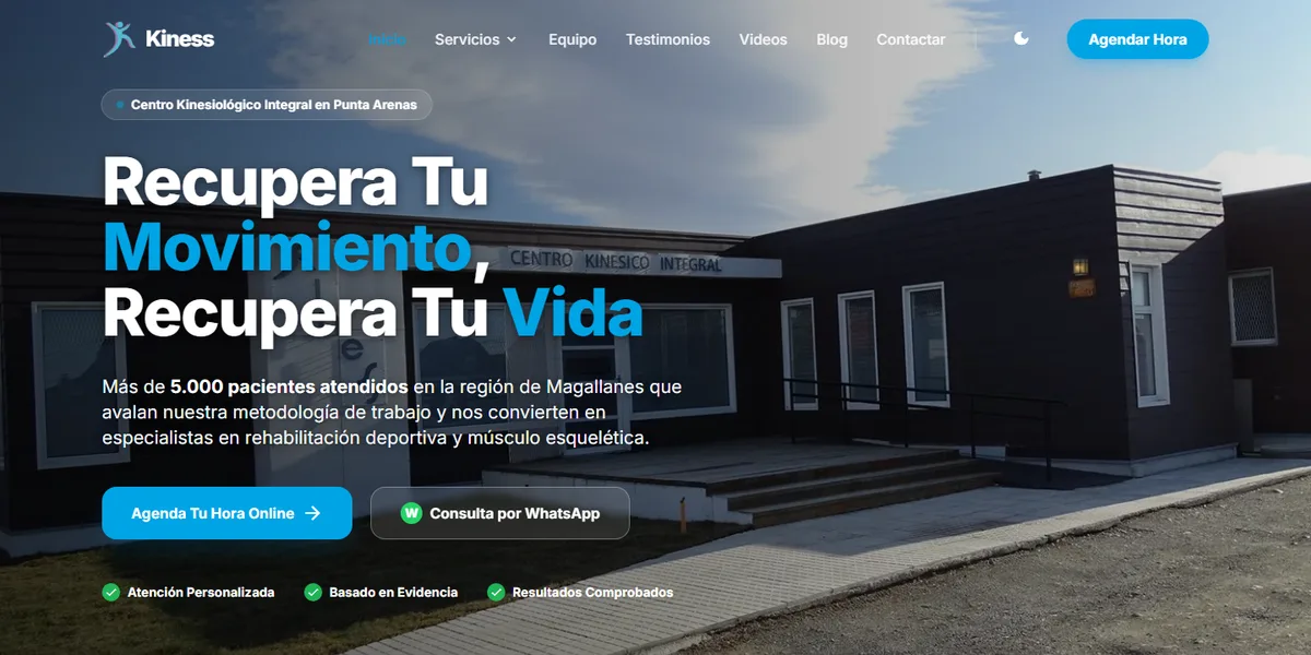 Sitio web de Kiness